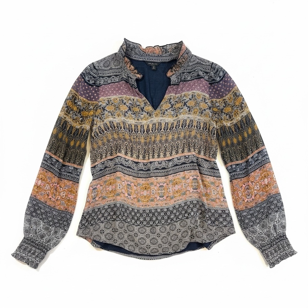 Lucky Brand Bohemian Multicolor Patterned Women's Top Medium